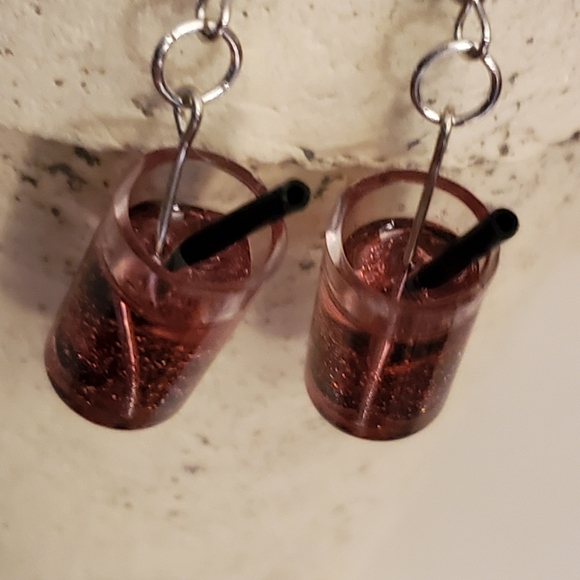Glitter Drink Dangle Earring - Picture 8 of 12